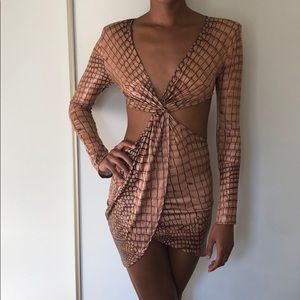 Snakeskin print Cut-out dress